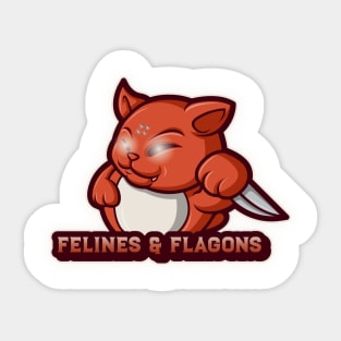 Felines and Flagons Sticker